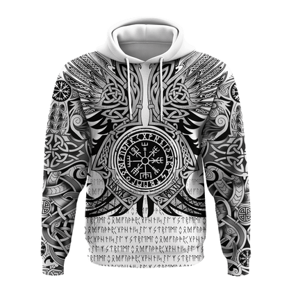 Viking Vegvisir Odin With Huginn And Muninn Viking Hoodie