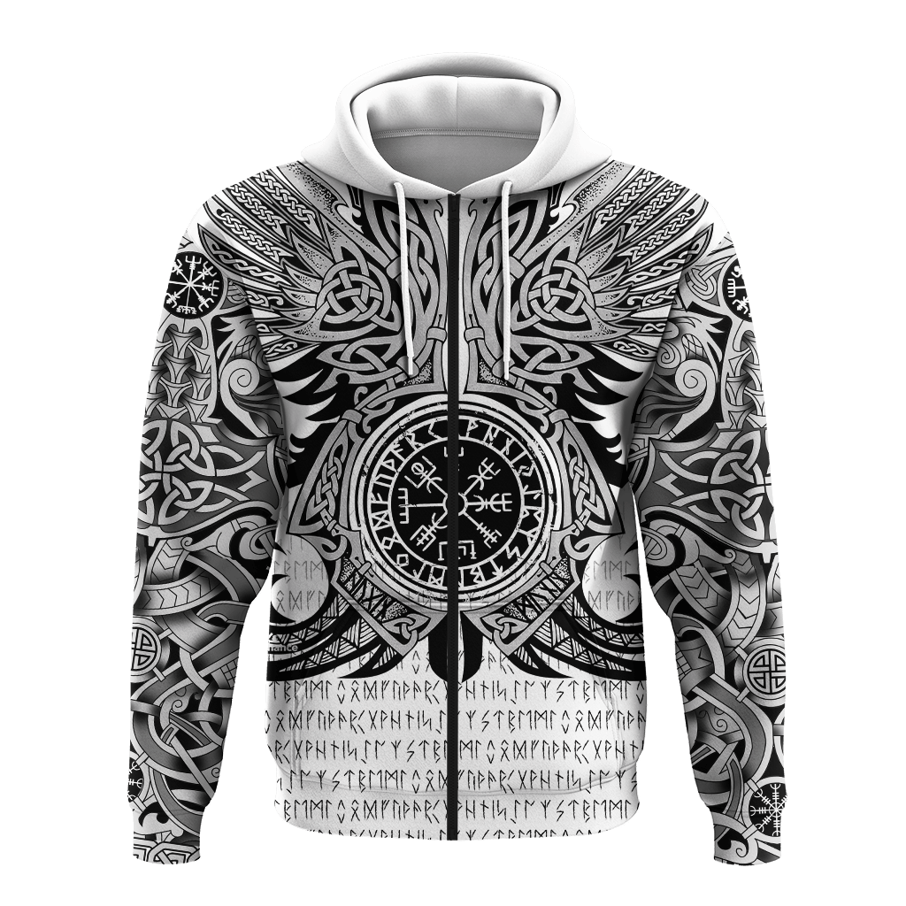 Viking Vegvisir Odin With Huginn And Muninn Viking Hoodie