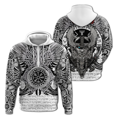 Viking Vegvisir Odin With Huginn And Muninn Viking Hoodie