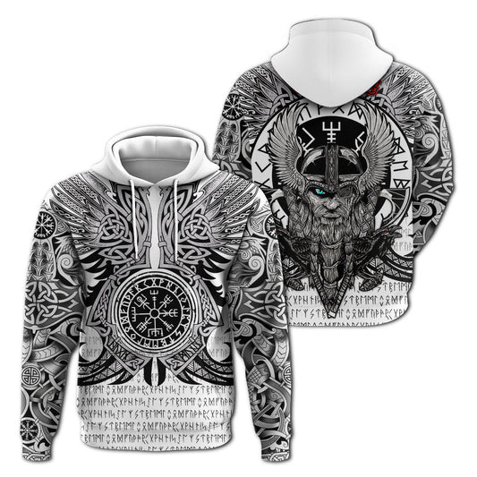 Viking Vegvisir Odin With Huginn And Muninn Viking Hoodie