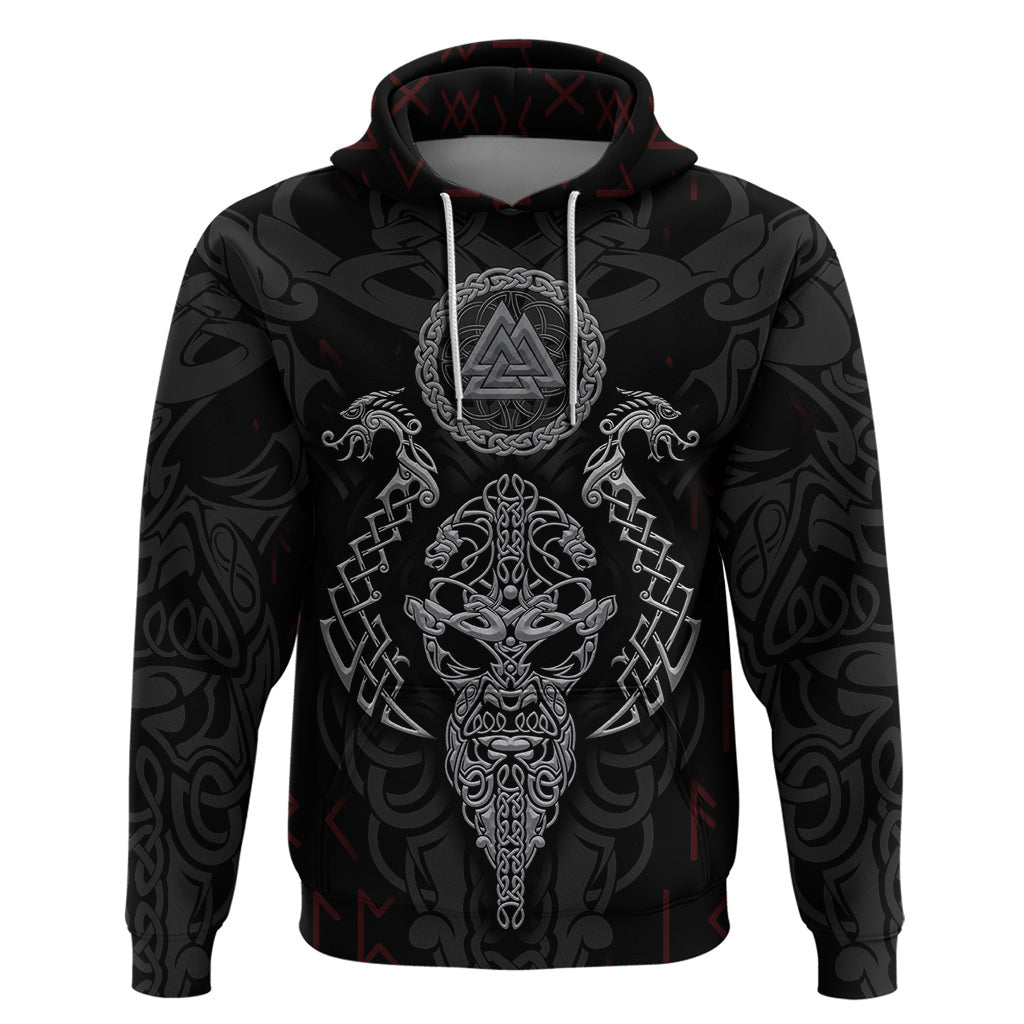 Viking Valhalla Odin and Drakkar Pattern Viking Hoodie