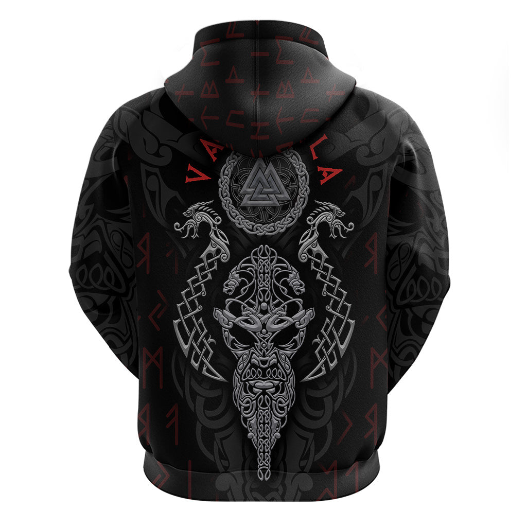 Viking Valhalla Odin and Drakkar Pattern Viking Hoodie