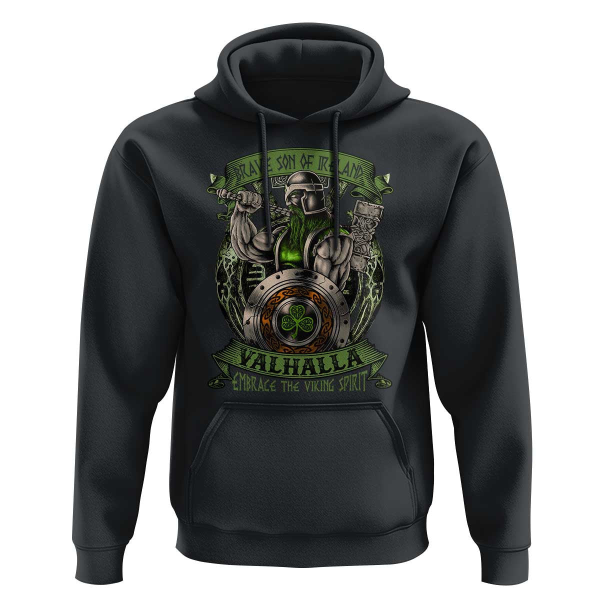 Irish Brave Son Of Ireland Valhalla Embrace The Viking Spirit Viking Hoodie Cotton