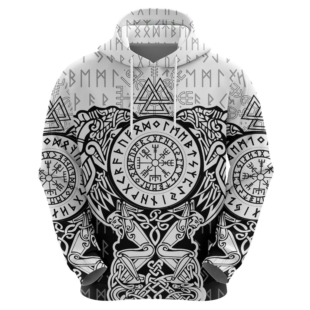Viking Tattoo Hugin And Munin Asgardian Ravens Grunge Art Viking Hoodie