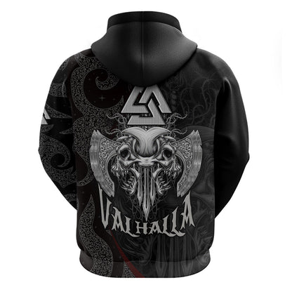 Viking Valhalla Skull And Axe Viking Hoodie