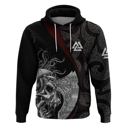 Viking Valhalla Skull And Axe Viking Hoodie
