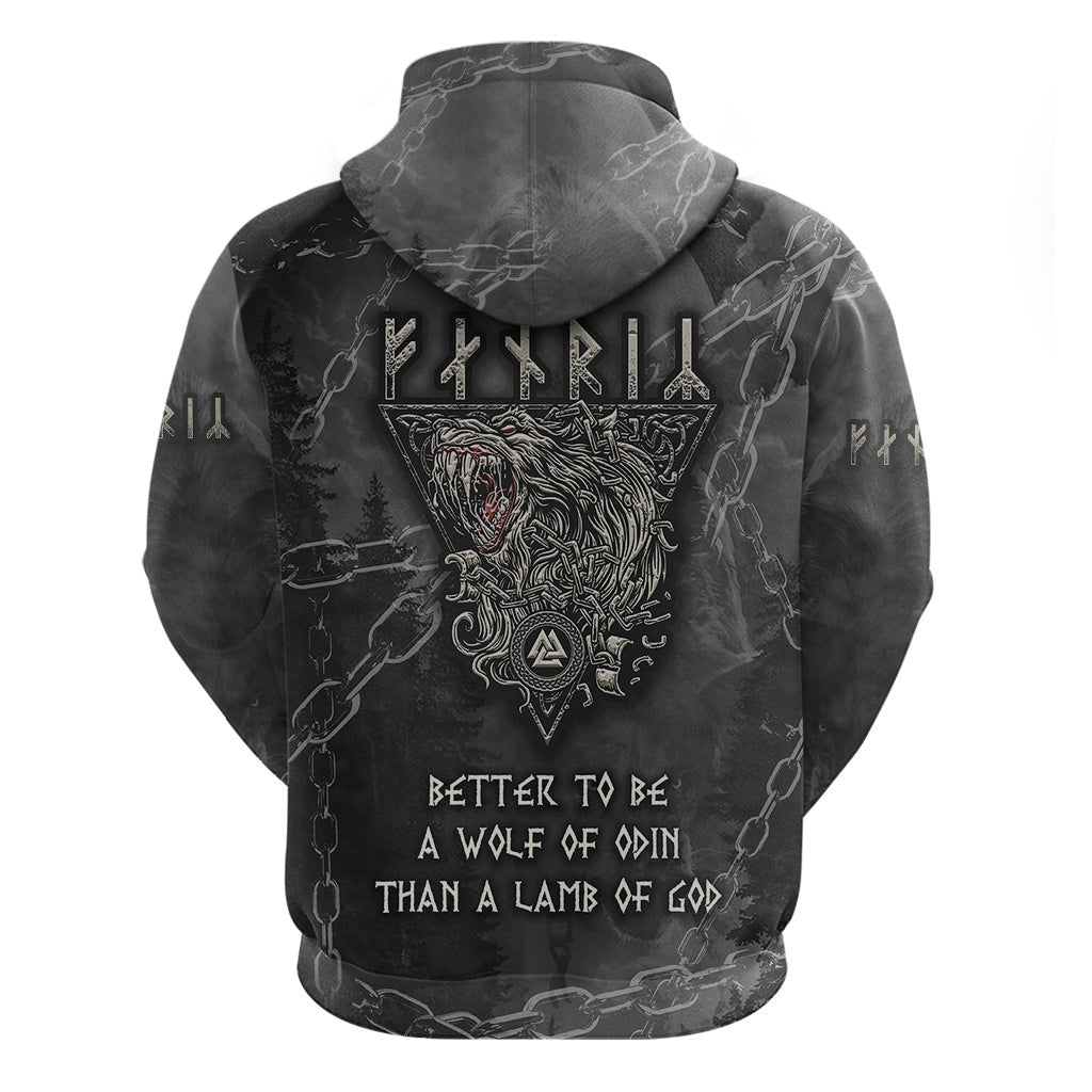 Fenir Better to be a Wolf of Odin Viking Hoodie