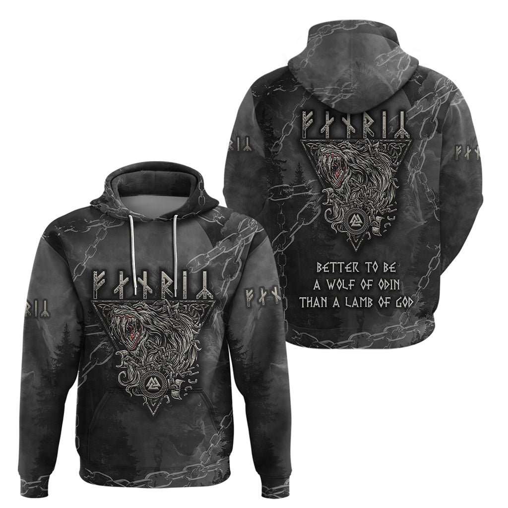 Fenir Better to be a Wolf of Odin Viking Hoodie