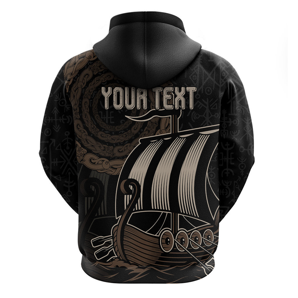 (Custom) Viking Iceland Norman Ship with Coat Of Arms Crossing The Sea Viking Hoodie