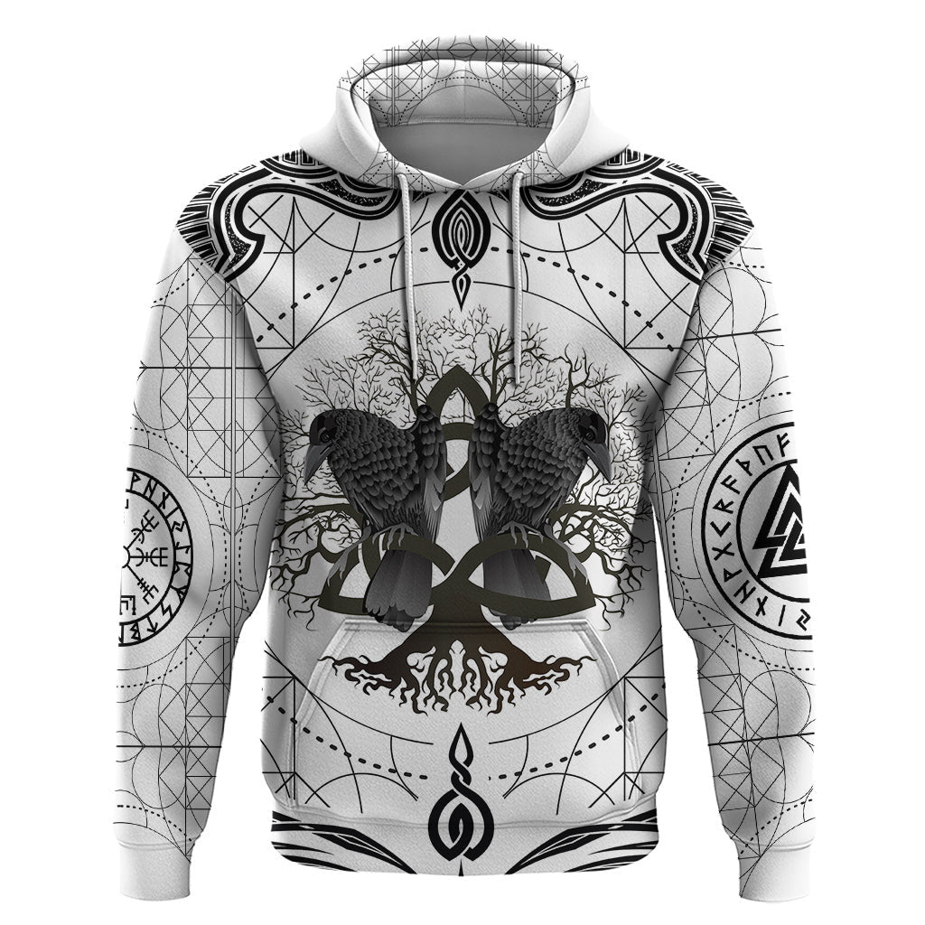 Mystic Valknut and Viking Circle with Twin Raven Accents Viking Hoodie