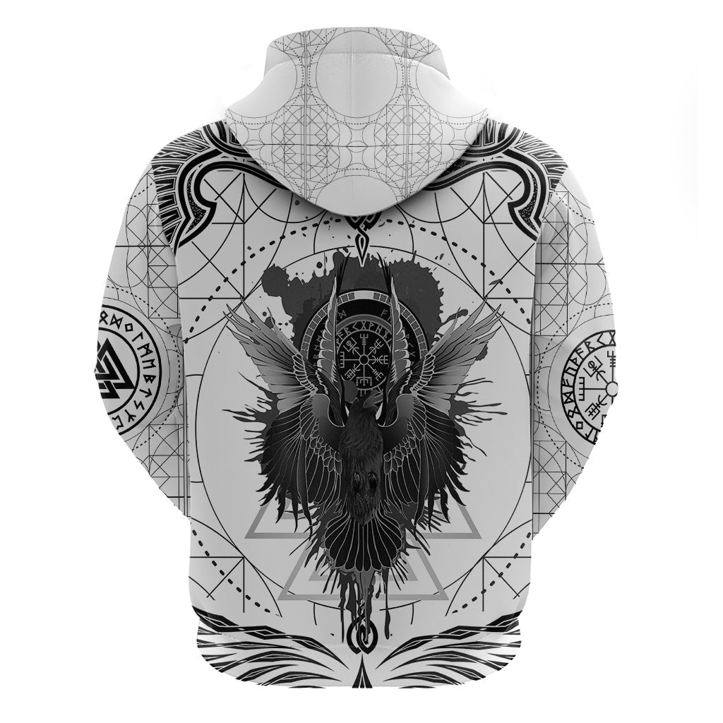 Mystic Valknut and Viking Circle with Twin Raven Accents Viking Hoodie