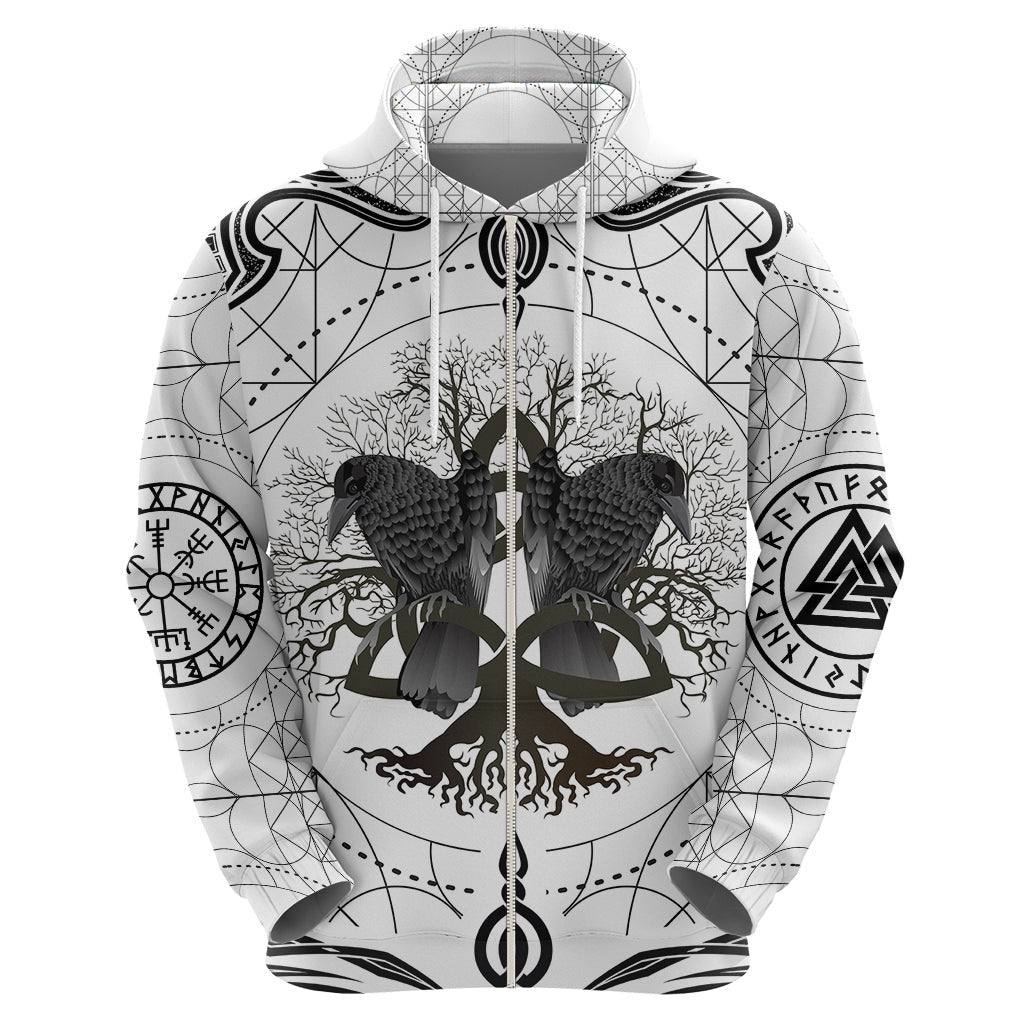 Mystic Valknut and Viking Circle with Twin Raven Accents Viking Hoodie
