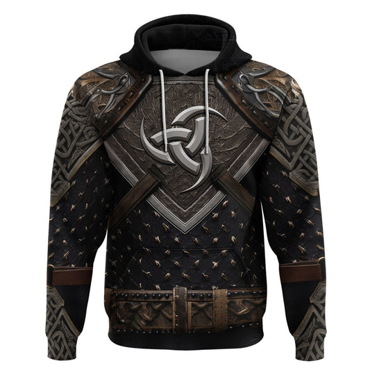 Legendary Viking Armor Triple Horn Saga Viking Hoodie