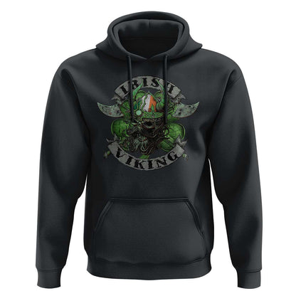 Funny Irish Vintage Shamrock Celtic Viking Skull Viking Hoodie Cotton