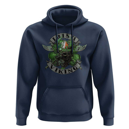 Funny Irish Vintage Shamrock Celtic Viking Skull Viking Hoodie Cotton