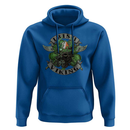 Funny Irish Vintage Shamrock Celtic Viking Skull Viking Hoodie Cotton
