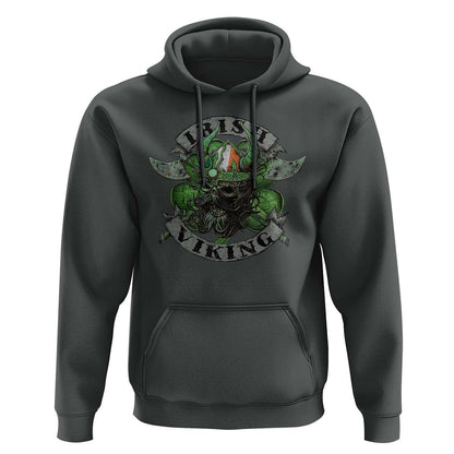 Funny Irish Vintage Shamrock Celtic Viking Skull Viking Hoodie Cotton