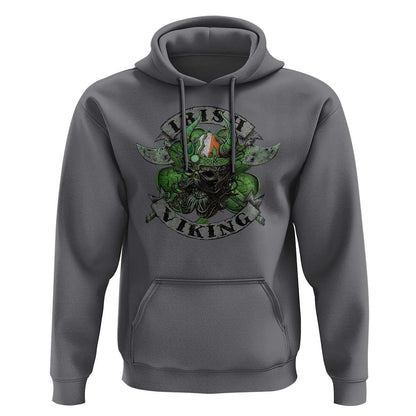 Funny Irish Vintage Shamrock Celtic Viking Skull Viking Hoodie Cotton