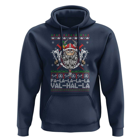 Christmas Fa La La La La Val Hal La Santa Viking Warriors Viking Hoodie Cotton