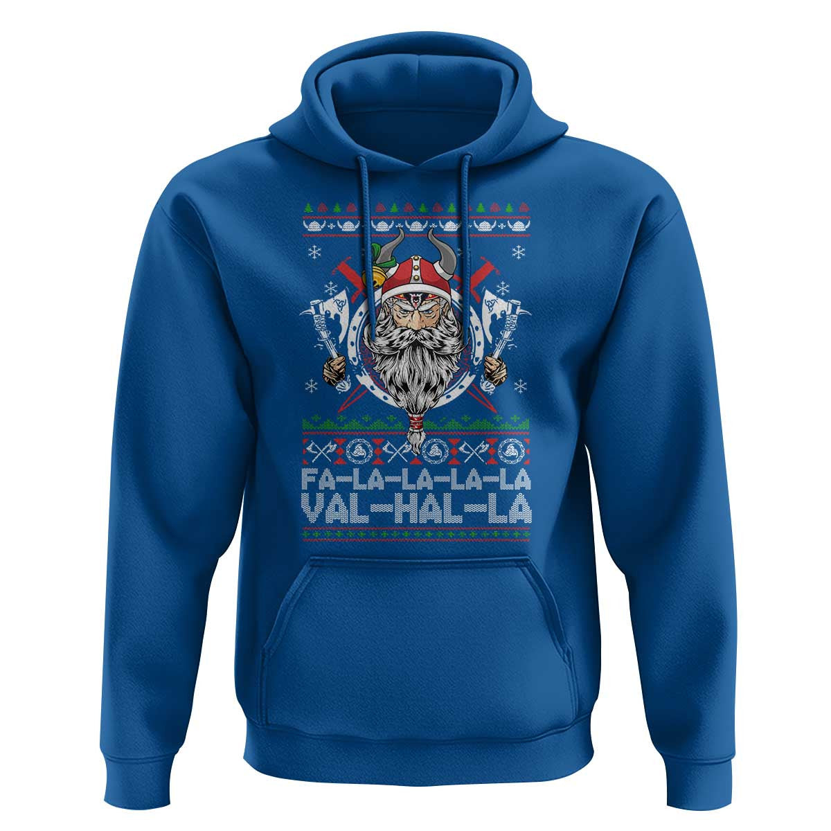 Christmas Fa La La La La Val Hal La Santa Viking Warriors Viking Hoodie Cotton
