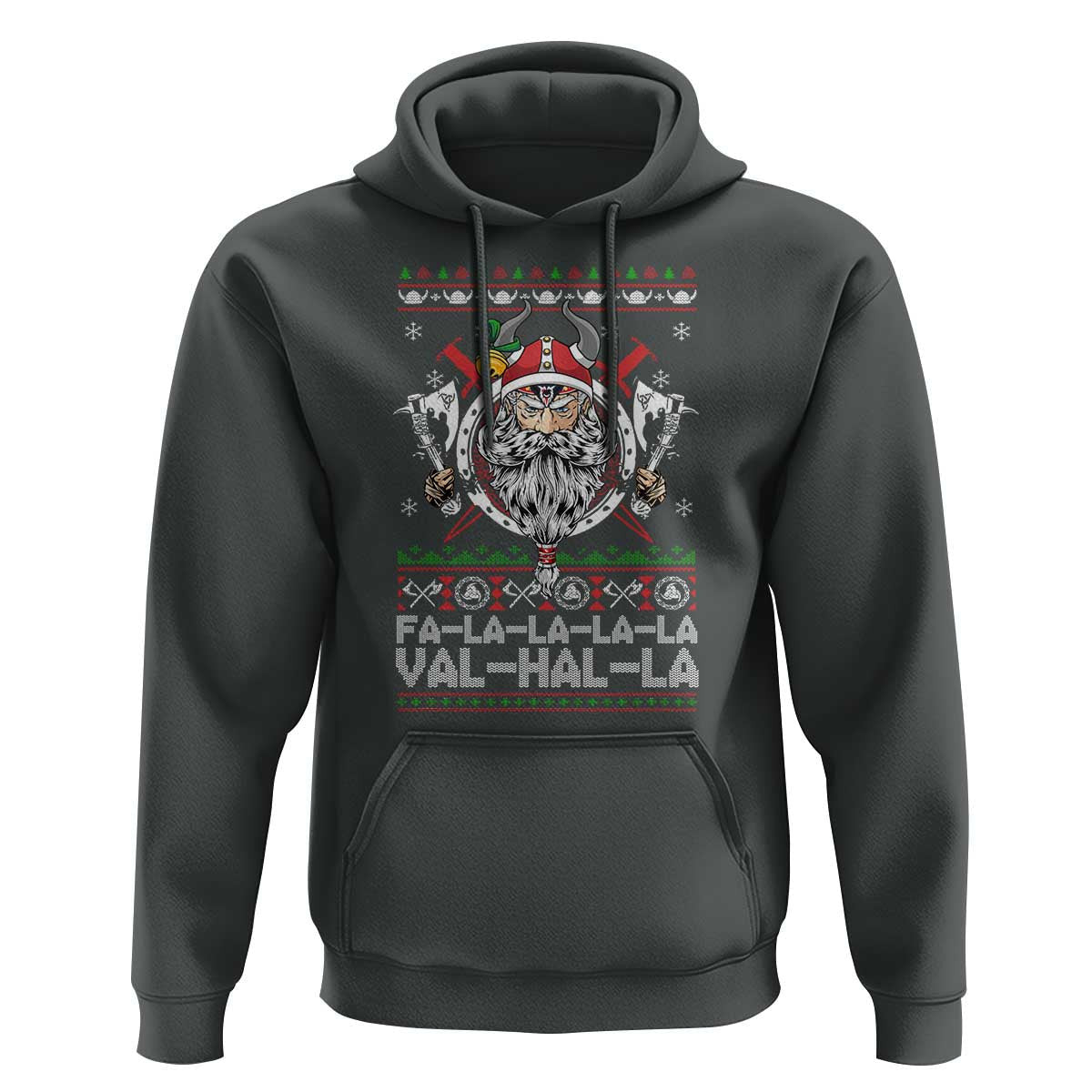 Christmas Fa La La La La Val Hal La Santa Viking Warriors Viking Hoodie Cotton