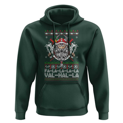 Christmas Fa La La La La Val Hal La Santa Viking Warriors Viking Hoodie Cotton