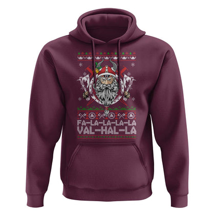 Christmas Fa La La La La Val Hal La Santa Viking Warriors Viking Hoodie Cotton