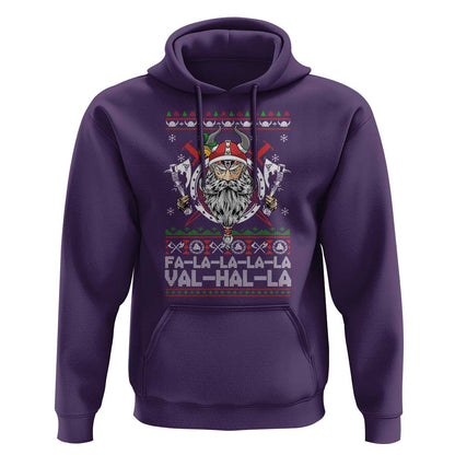 Christmas Fa La La La La Val Hal La Santa Viking Warriors Viking Hoodie Cotton