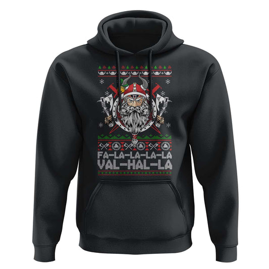 Christmas Fa La La La La Val Hal La Santa Viking Warriors Viking Hoodie Cotton