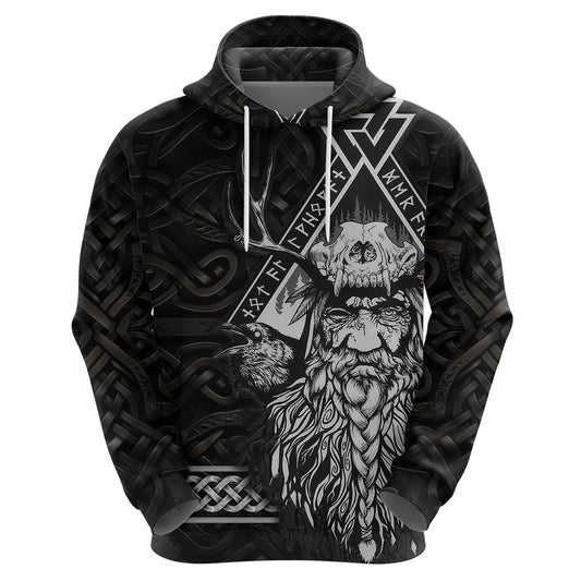 Norse Enigma Odin's Vision White Viking Hoodie