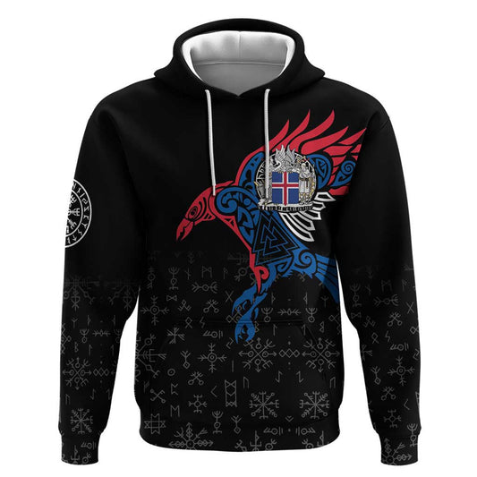 Iceland Viking Culture Norse Mythology Raven Tattoo Viking Hoodie