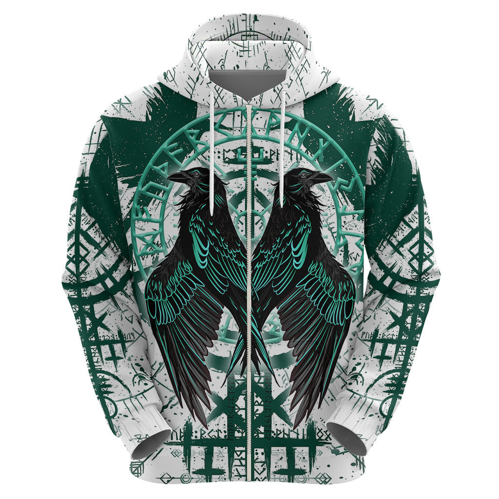 Winged Wisdom Of Hugin, Munin, and the Vegvisir Viking Hoodie