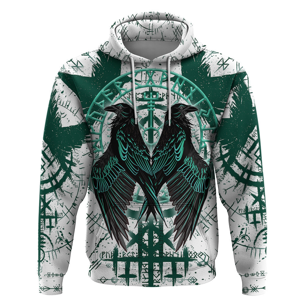 Winged Wisdom Of Hugin, Munin, and the Vegvisir Viking Hoodie