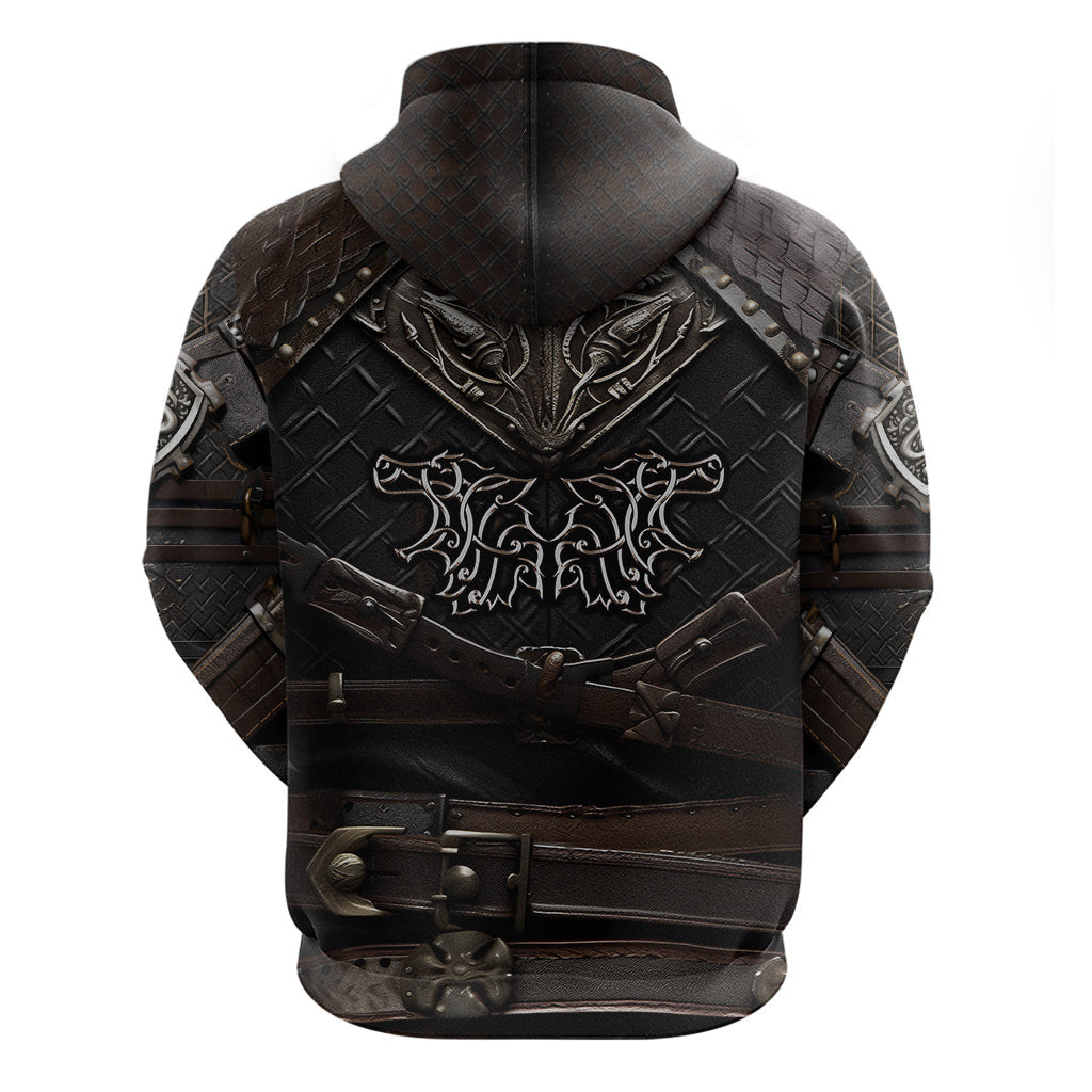 Viking Warrior Armor Fenrir Wolf Symbol Viking Hoodie
