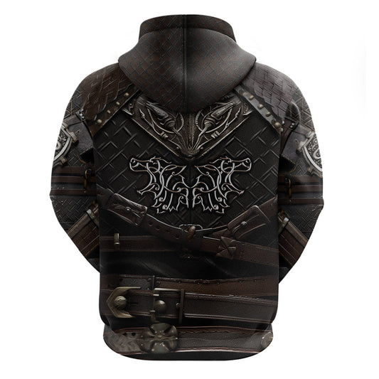 Viking Warrior Armor Fenrir Wolf Symbol Viking Hoodie