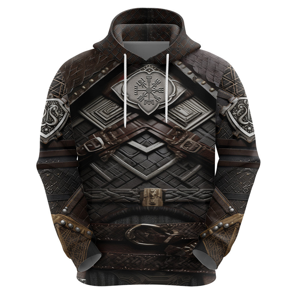 Viking Warrior Armor Fenrir Wolf Symbol Viking Hoodie