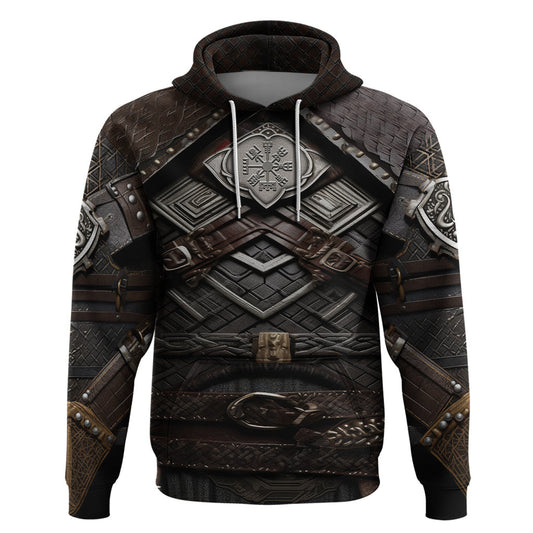 Viking Warrior Armor Fenrir Wolf Symbol Viking Hoodie