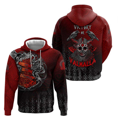 Victory Or Valhalla Zipper Viking Viking Hoodie