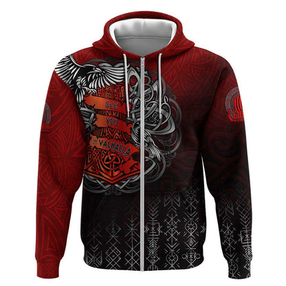 Victory Or Valhalla Zipper Viking Viking Hoodie