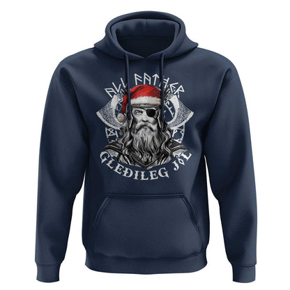 Christmas All Father Gledileg Jol Vintage Santa Odin Viking Hoodie Cotton