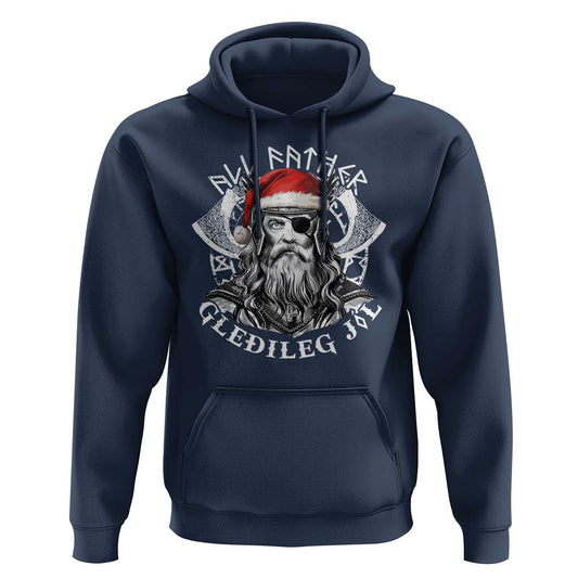 Christmas All Father Gledileg Jol Vintage Santa Odin Viking Hoodie Cotton