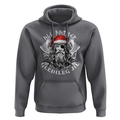 Christmas All Father Gledileg Jol Vintage Santa Odin Viking Hoodie Cotton