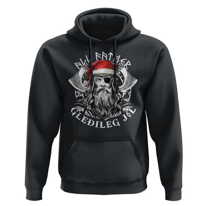 Christmas All Father Gledileg Jol Vintage Santa Odin Viking Hoodie Cotton