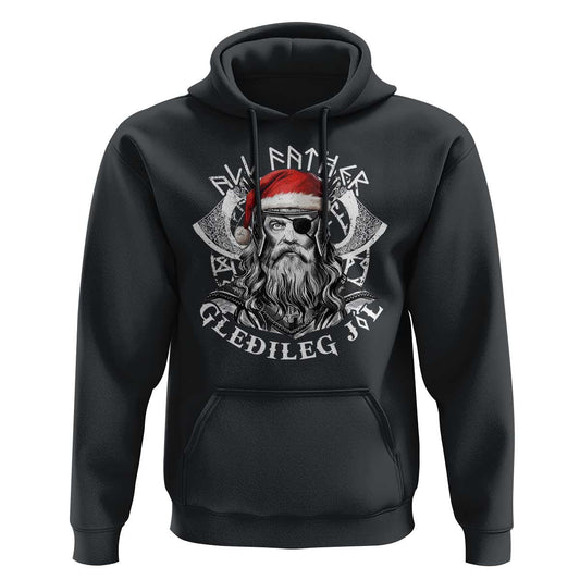 Christmas All Father Gledileg Jol Vintage Santa Odin Viking Hoodie Cotton