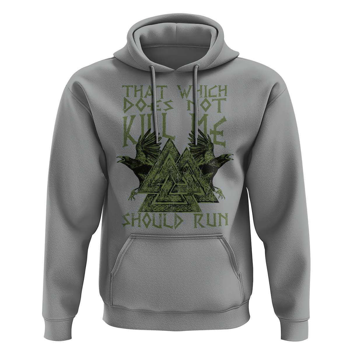 That Which Does Not Kill Me Should Run Valknut Viking Hoodie Cotton
