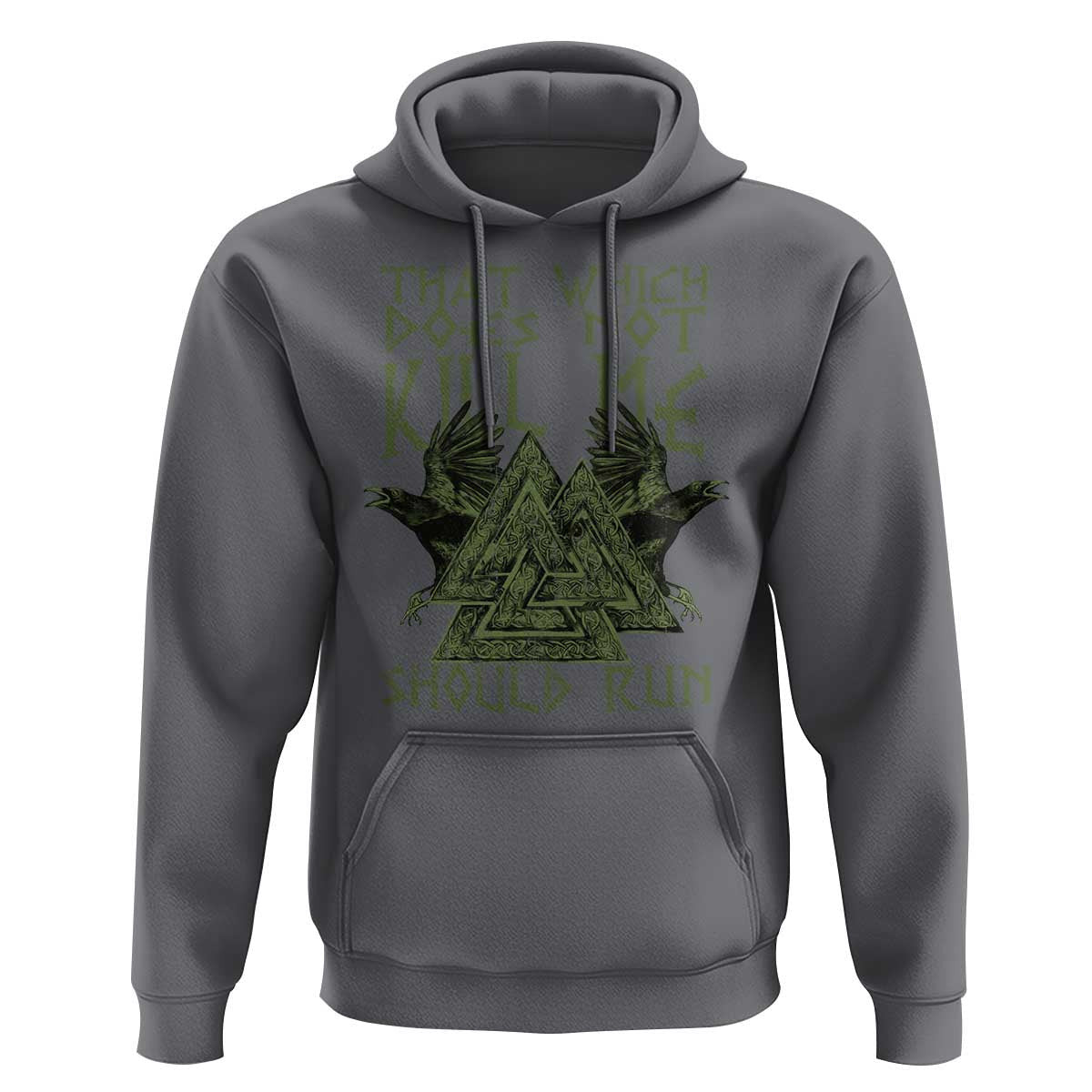 That Which Does Not Kill Me Should Run Valknut Viking Hoodie Cotton