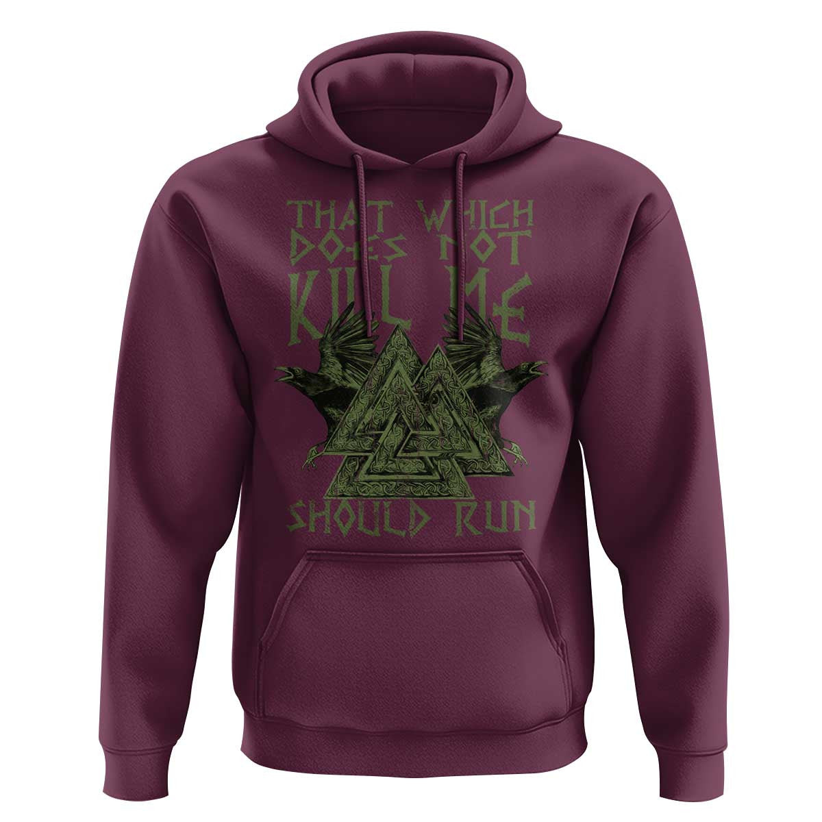 That Which Does Not Kill Me Should Run Valknut Viking Hoodie Cotton