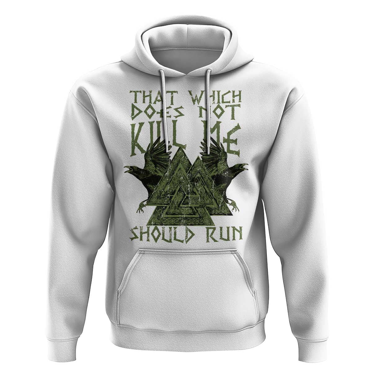 That Which Does Not Kill Me Should Run Valknut Viking Hoodie Cotton