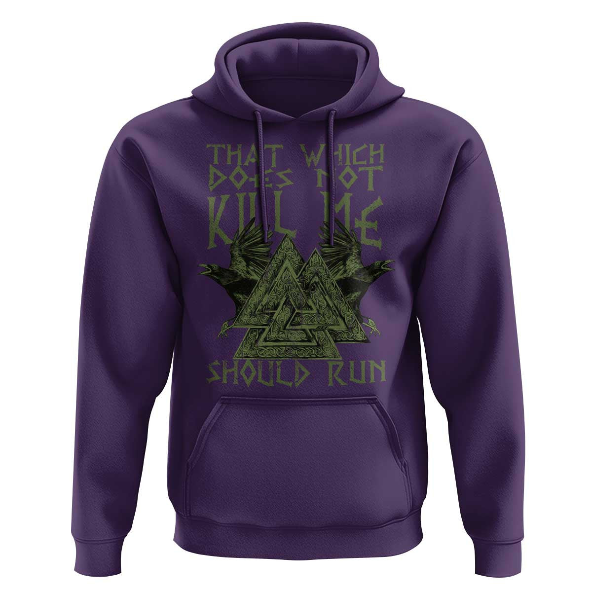 That Which Does Not Kill Me Should Run Valknut Viking Hoodie Cotton