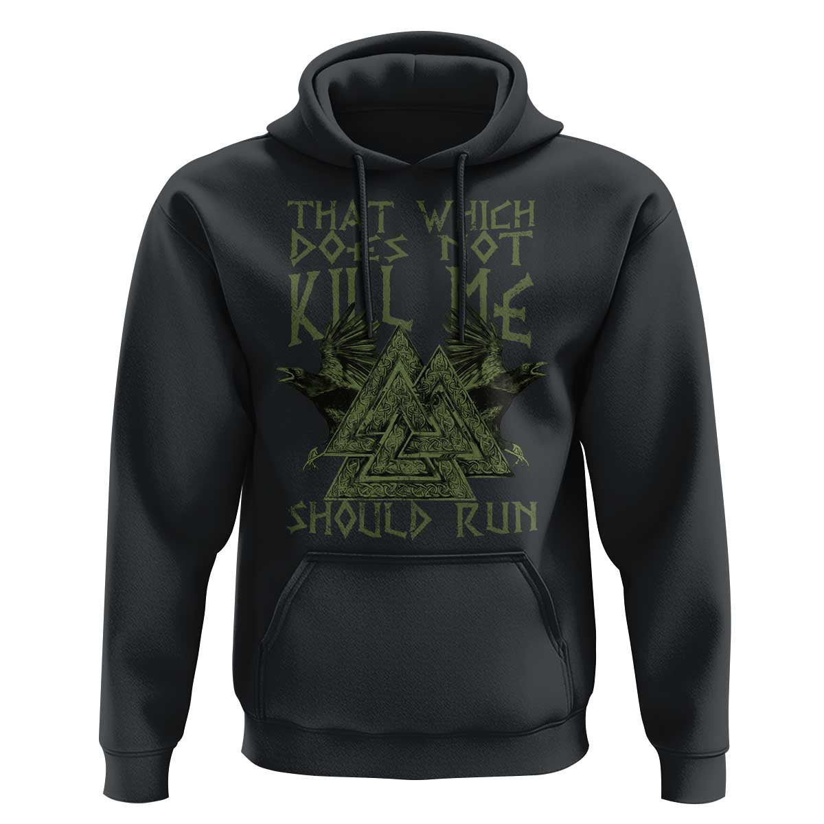 That Which Does Not Kill Me Should Run Valknut Viking Hoodie Cotton